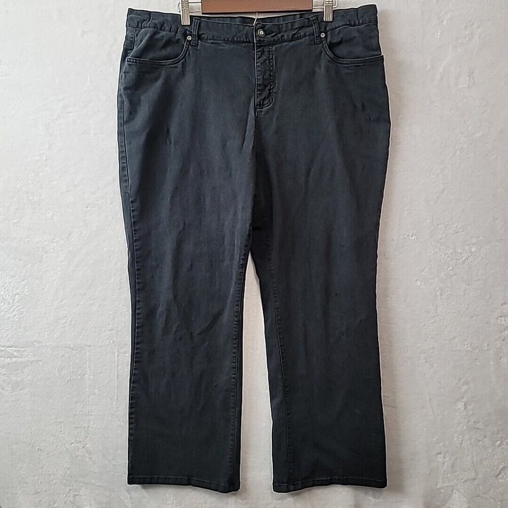 VTG Sears Classic Elements Women's Black Denim Faded Jean Pants Plus Size 20W